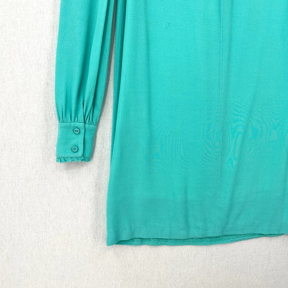KATE SPADE Dress Womens 2 Turquoise Cordette Crepe Shift Giverny Blue Mini Short - Picture 7 of 16